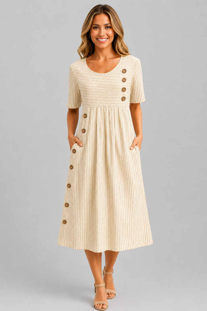 Ismay™ | Striped Midi Dress