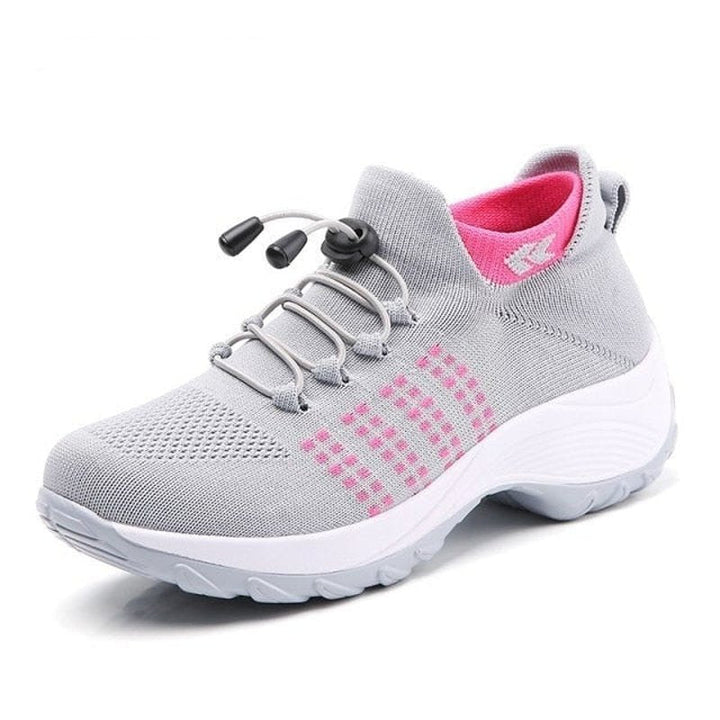 Claudia Comfortable and Supportive Orthopedic Knit Platform Sneakers, view 8 - Elena Harper