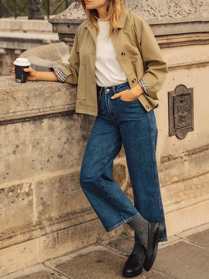Guiselle Classic Jacket with Collar and Button Placket, view 5 - Elena Harper