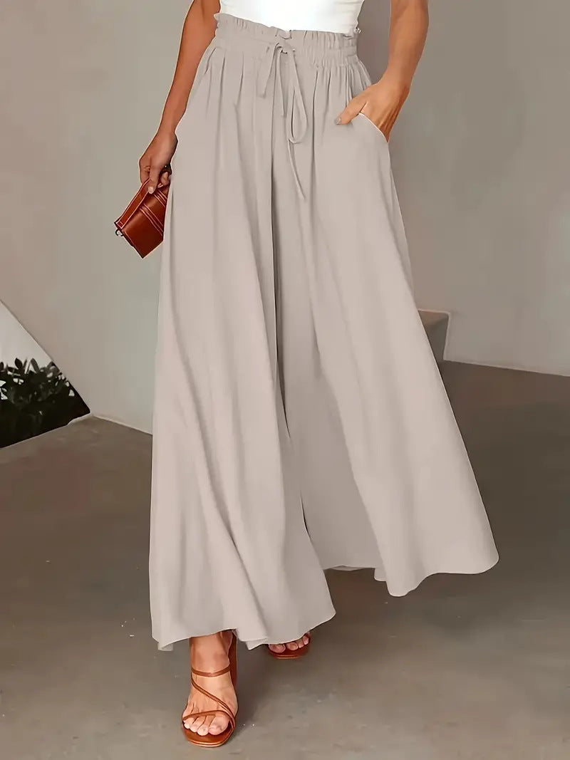 Marjene Polka Dot Boho Wide Pants for Spring & Summer, view 4 - Elena Harper