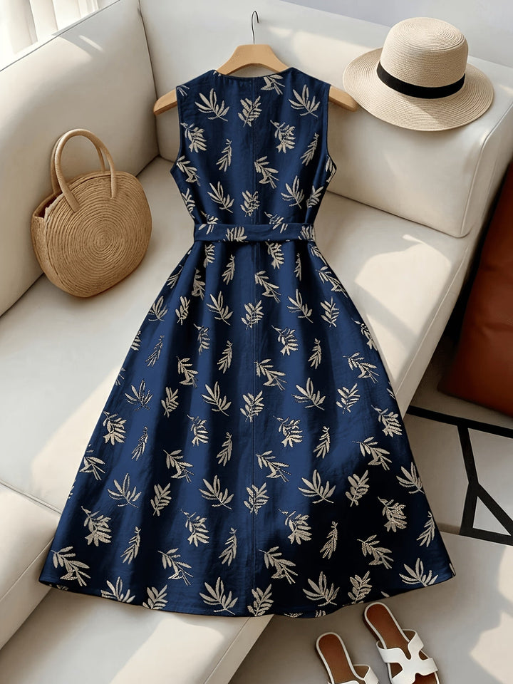 Constance Belted Sleeveless Midi Dress, view 5 - Elena Harper