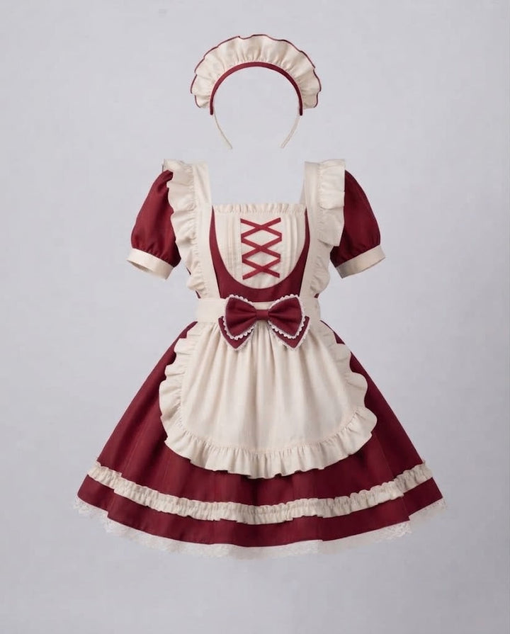 Ladies' Elaborate Maid Costume with Ruffle Details and Apron Echo Archive, view 7 - Elena Harper