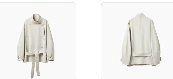 Women's Crossed Jacket with High Collar – Elegant Fitted Style Small Size