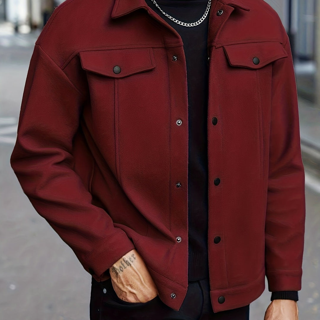 LAURENT MONACO | TEXTURED BUTTON-UP JACKET FOR MEN