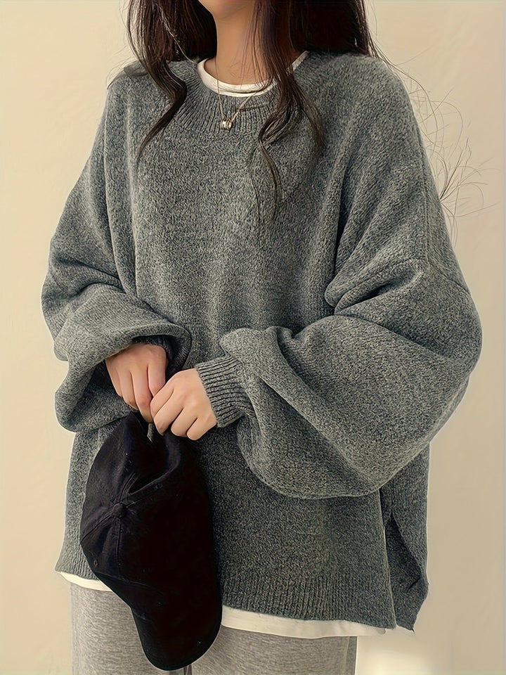Rachel Relaxed Drop-Shoulder Sweater, view 4 - Elena Harper