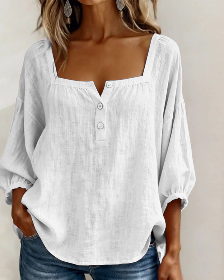 BLOUSE WITH SQUARE NECKLINE FOR WOMEN
