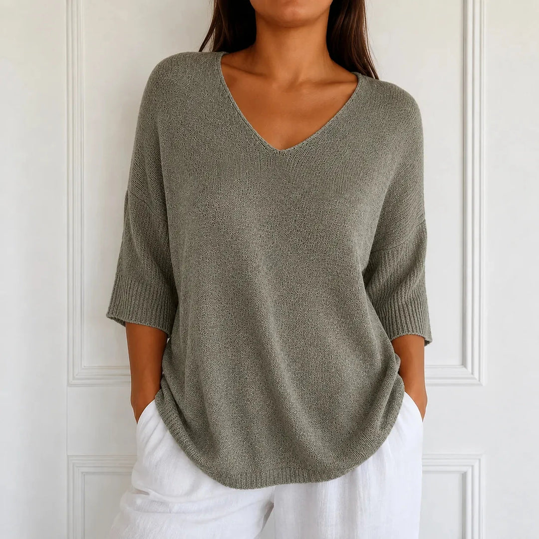 Maya | Casual and Stylish Women's Knit Tunic Top with V-Neck