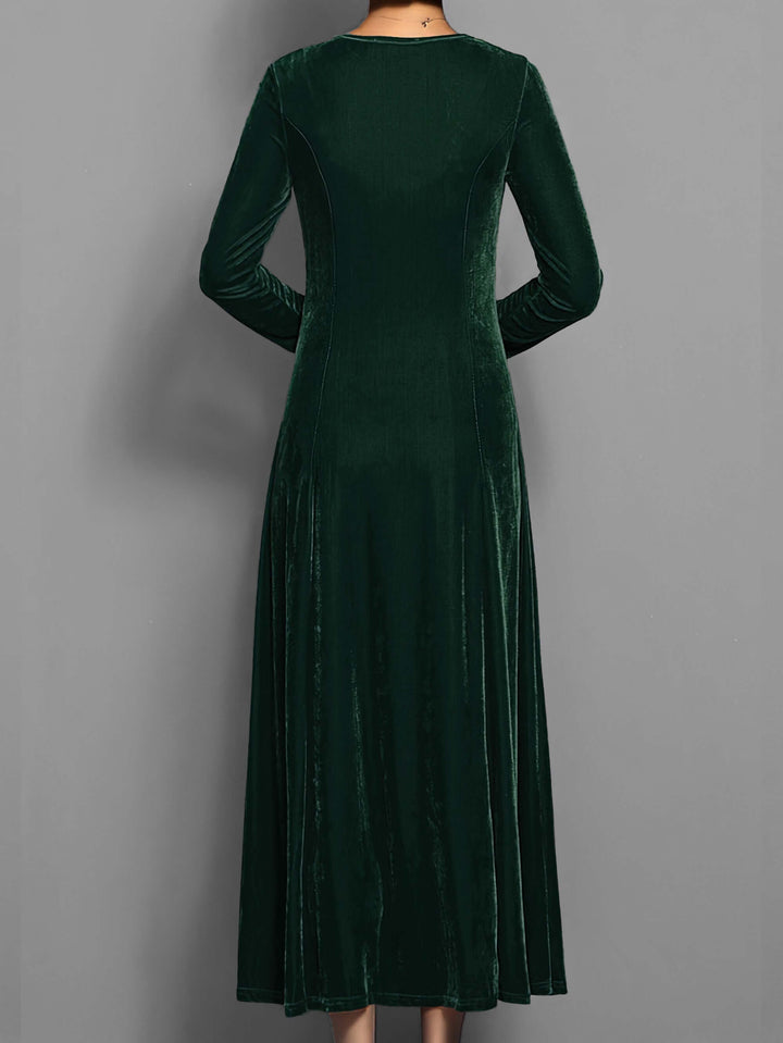 Women's Velvet Midi Dress, view 8 - Elena Harper