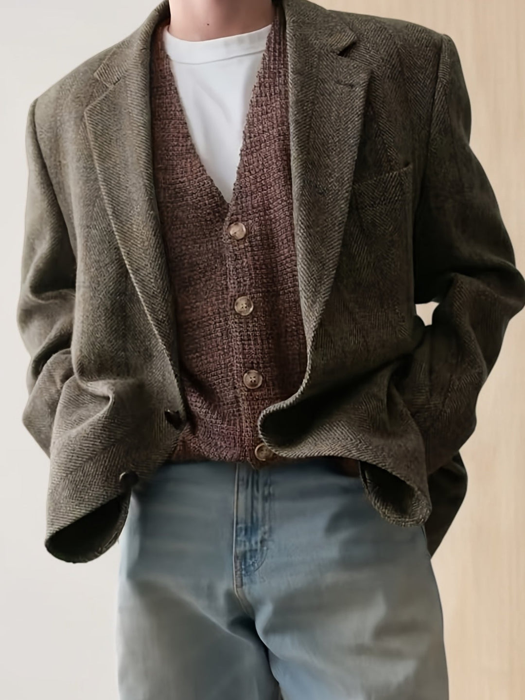 Rhys Refined Textured Blazer, view 3 - Elena Harper