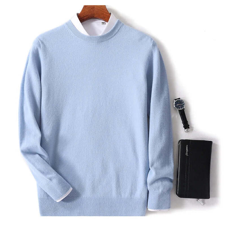 Men's Soft Knit Crew Neck Sweater, view 8 - Elena Harper