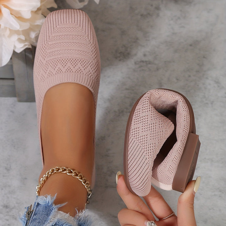 Black Elegance Woven Fabric Comfort Ballet Flats - Elena Harper