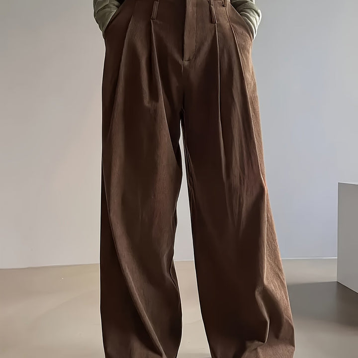 Celia Pleated Wide-Leg Trousers, view 6 - Elena Harper