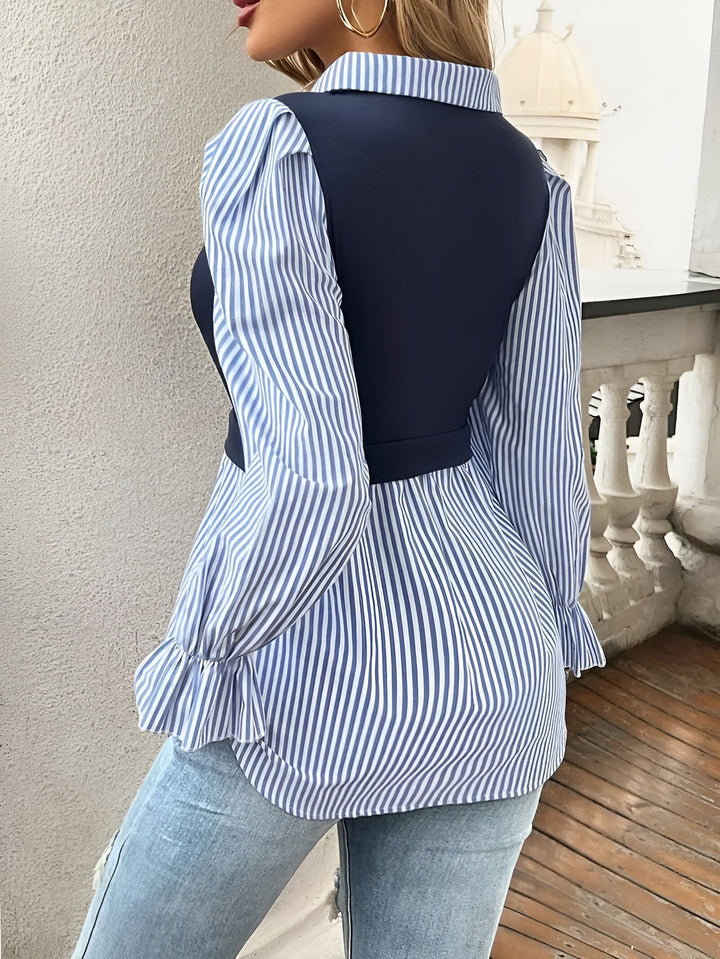 Caprice - Stylish Blouse with Block Stripes