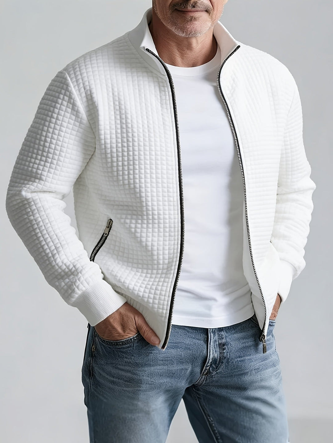 Sullivan Textured Stand-Collar Jacket - Elena Harper