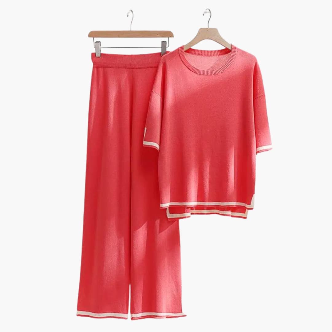 Celine | Casual and Chic Knit Set with Short Sleeves