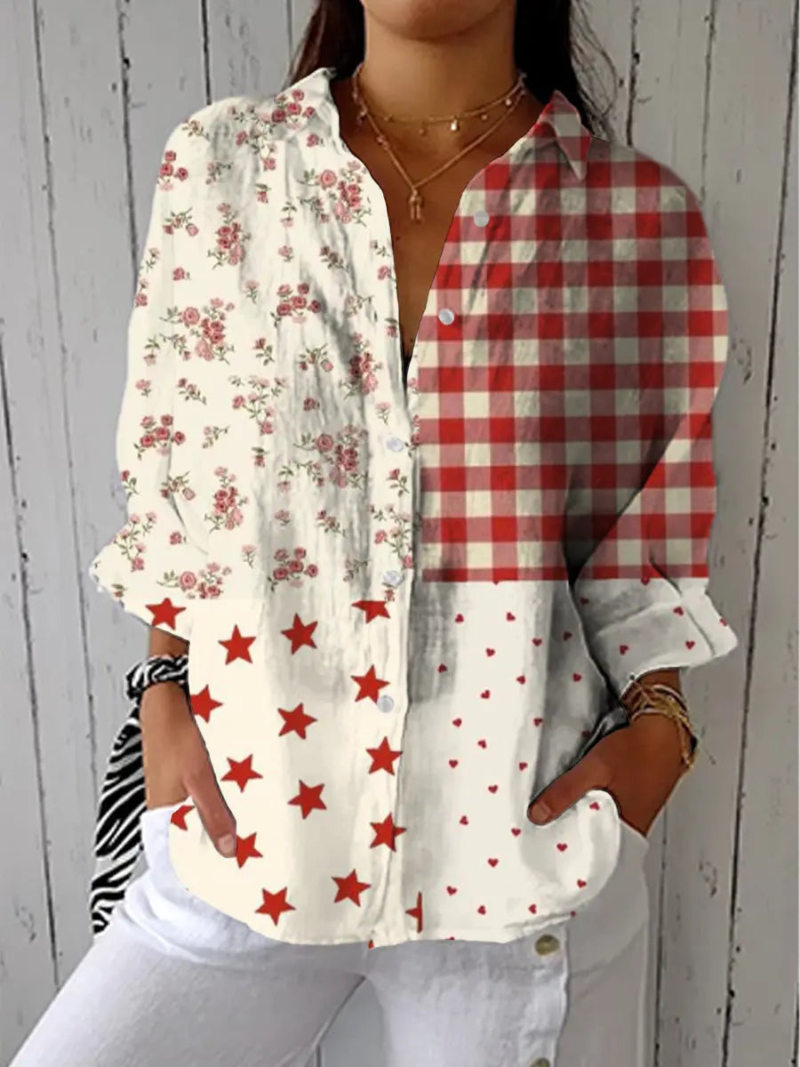 C&M® | Country Patchwork Blouse