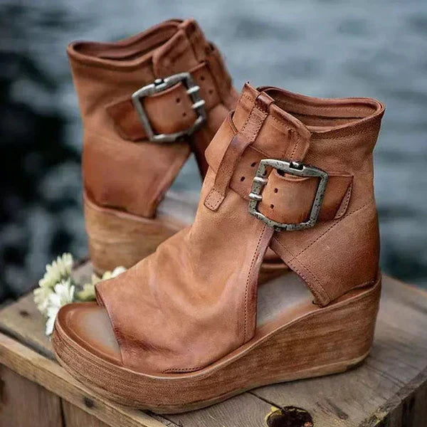 Ariana Eye-Catching Wedge Sandals, view 7 - Elena Harper