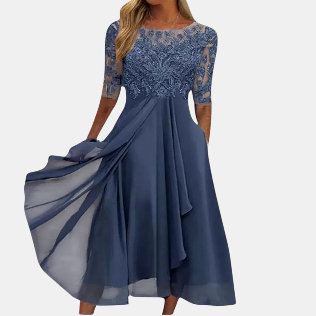 Women's Elegant Lace Detail Occasion Dress