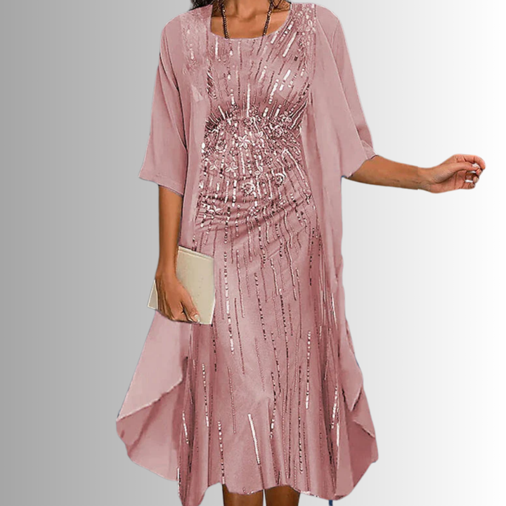 Verena Flowing Floral Two-Piece Dress, view 5 - Elena Harper