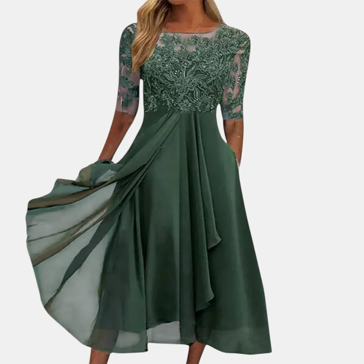 Women's Elegant Lace Detail Occasion Dress