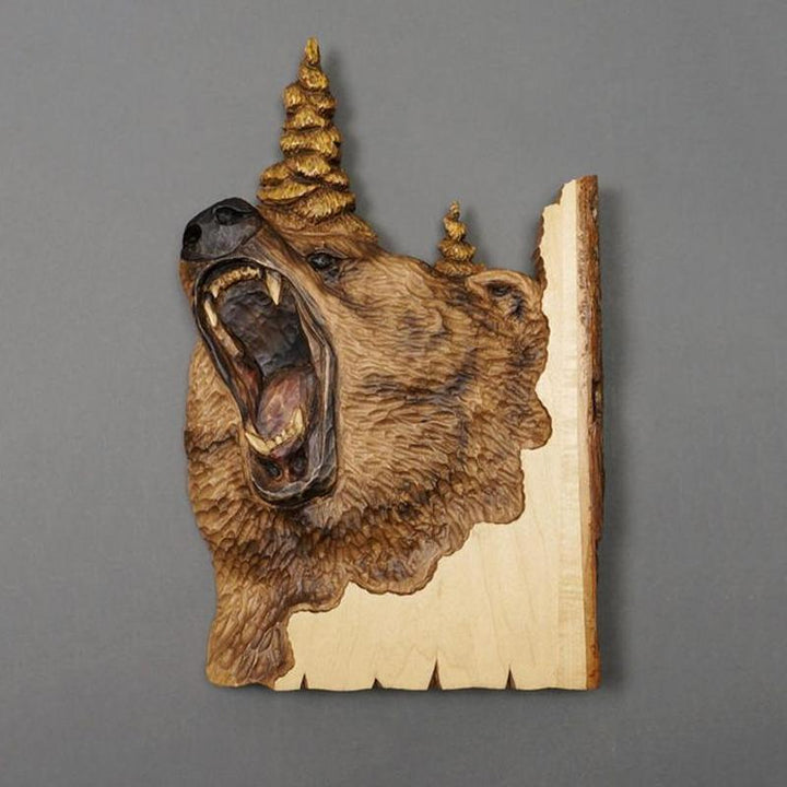 Carved Wooden Wall Decoration in Animal Shapes