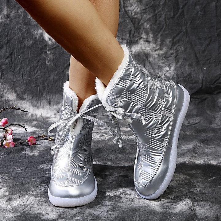 Women's Quilted Effect Winter Boots - Yalinne
