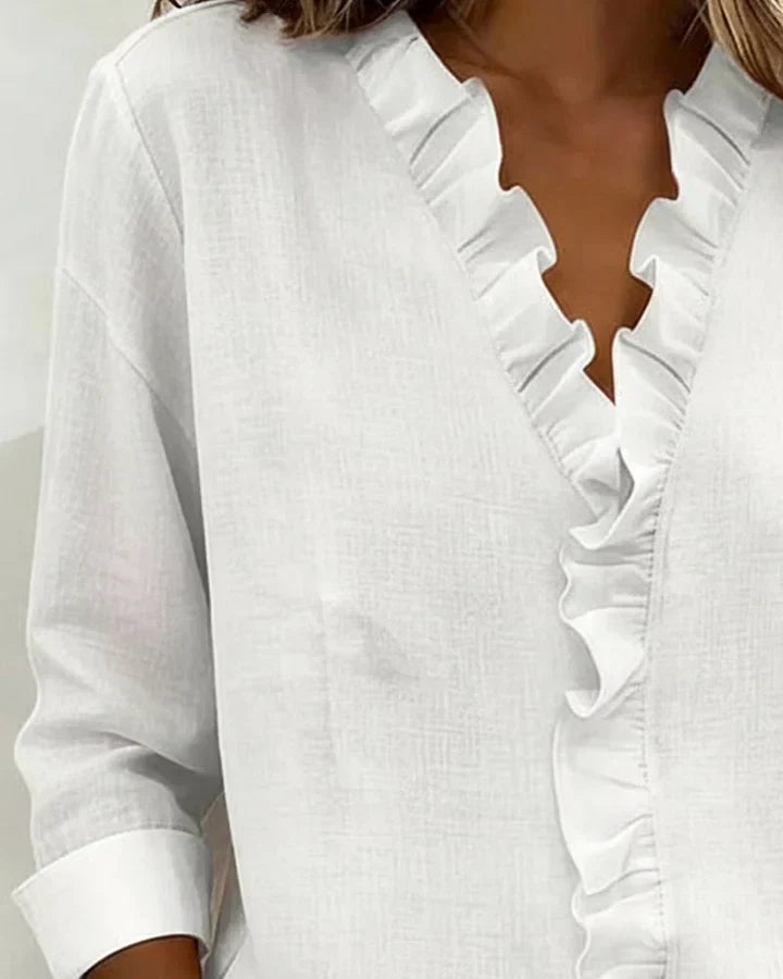 Yvonne™  |  V-neck Blouse Ruffles