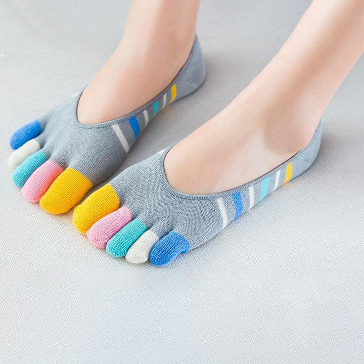 Colorful Striped Five-Toe Socks