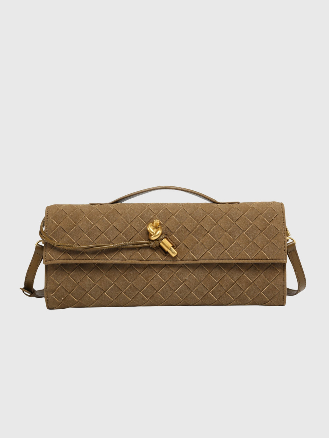 Cherry | Luxury Suede Intrecciato Clutch