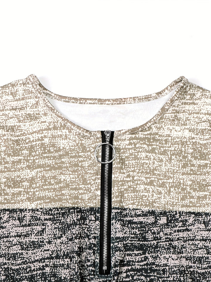 Ines | Modern Colorblock Zip-Top for Everyday Wear