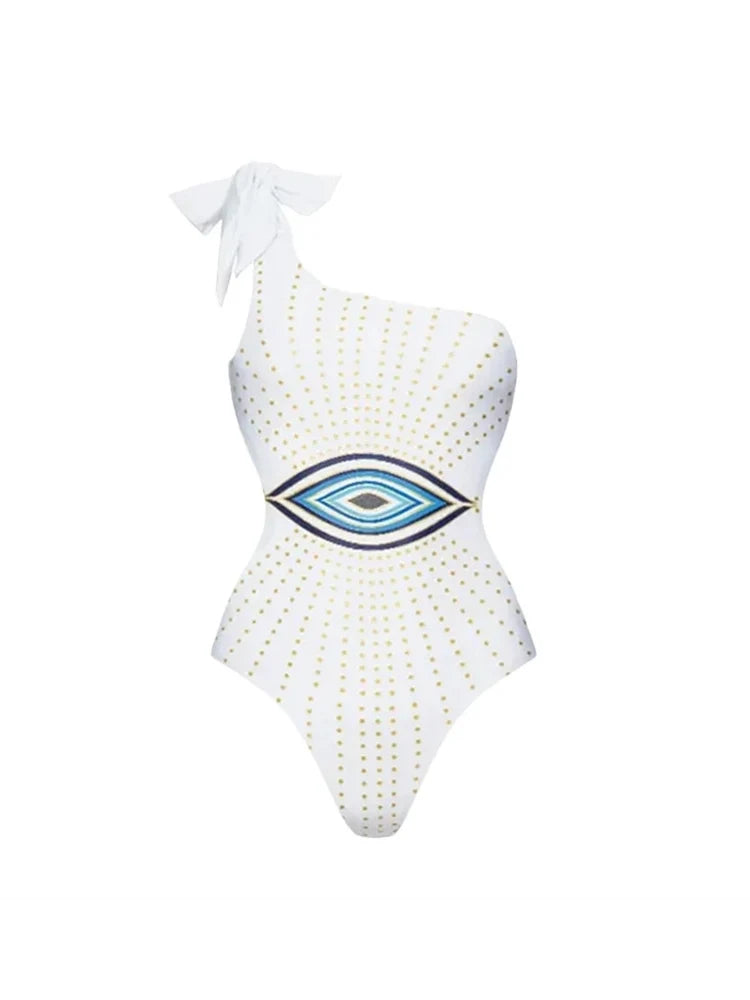 Evil Eye Print One-Piece Swimsuit