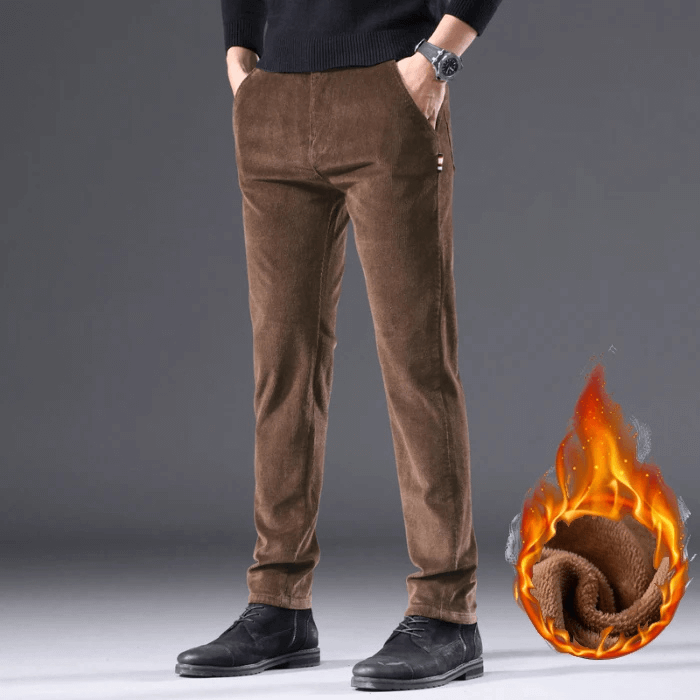 Men's Fleece Corduroy Winter Pants