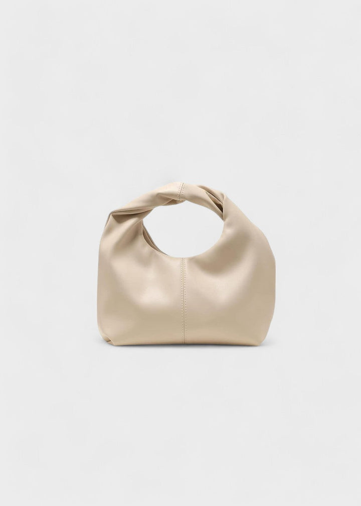 Women's hobo bag with round handle, synthetic leather, modern design - Malva