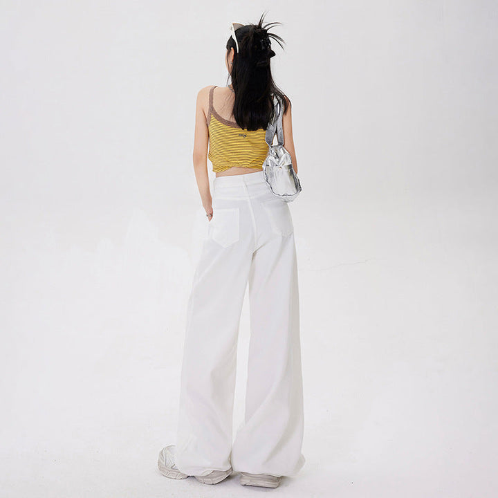 High-Waisted Wide-Leg Women's Jeans with Retro Design