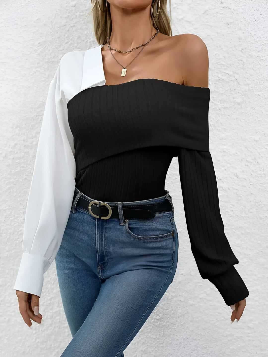 Berlinn One-Shoulder Top, view 8 - Elena Harper