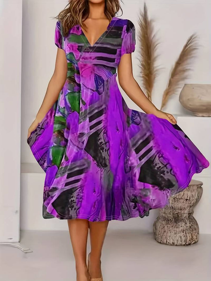 Abiyah - Casual Bohemian Short Sleeve Dress