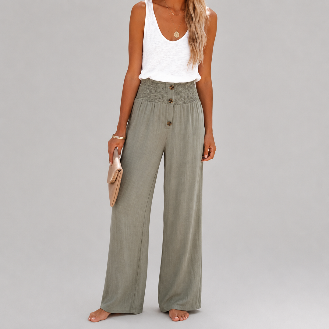 Riana High-Waisted Relaxed Pants - Elena Harper