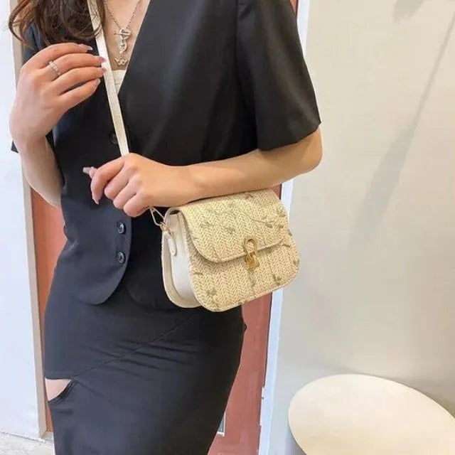 Shoulder Bag Liana Embroidered Straw Perfect for Sunny Days, view 7 - Elena Harper
