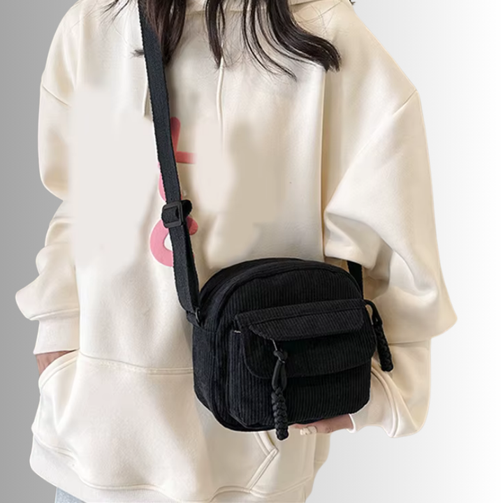 Geanna Compact Ribbed Shoulder Bag, view 6 - Elena Harper