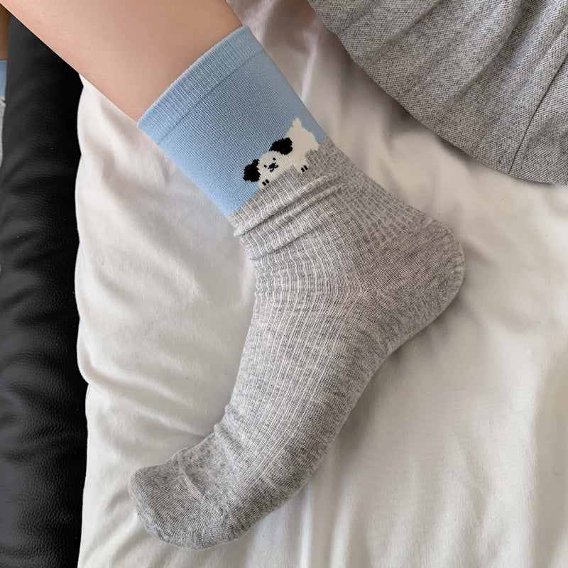 Casual Socks with Puppy Print