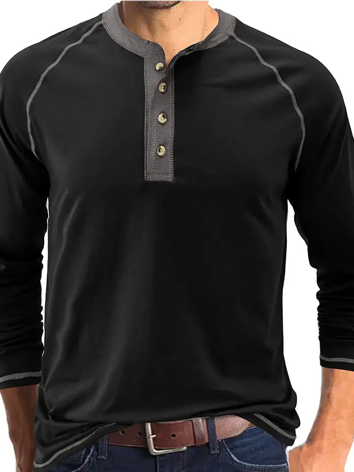 Simone Elegant Cotton Henley - Elena Harper