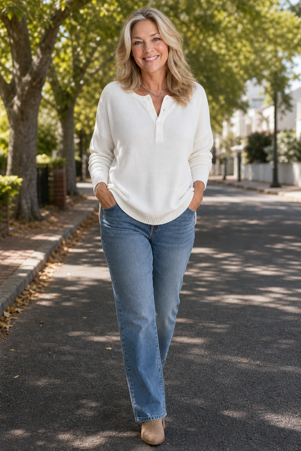 Elena | Timeless V-Neck Sweater Made of Soft Cotton Knit