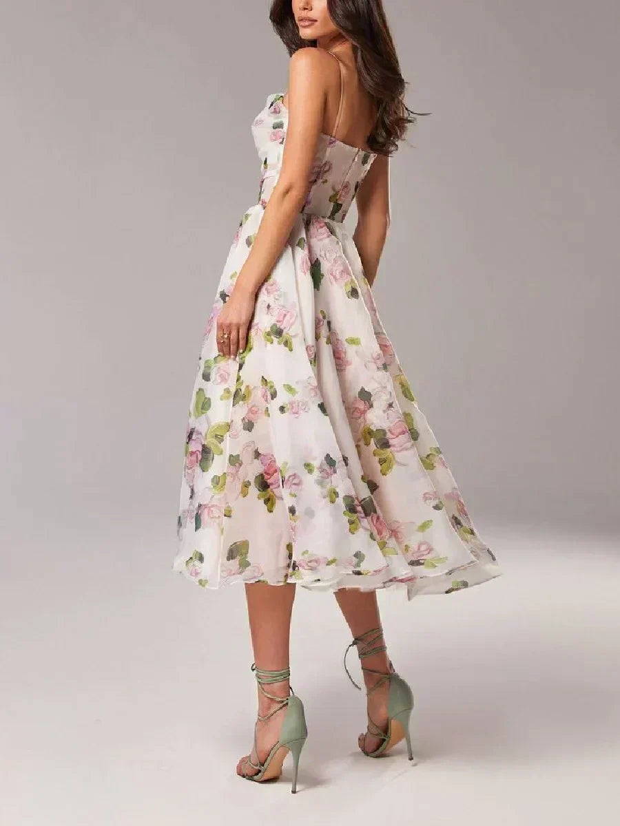 Elegant Midi Dress for Women with Structured Cut