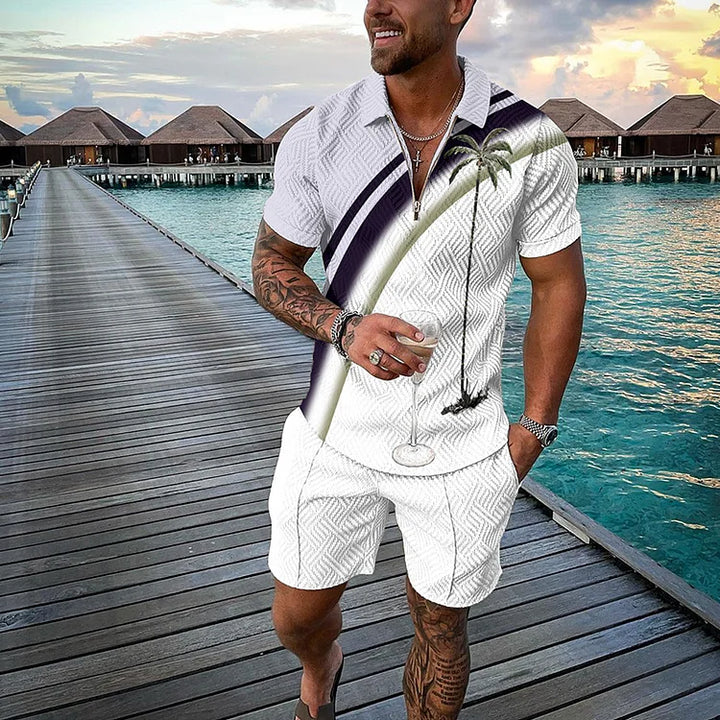 Liam | Tropicana Polo Shirt & Shorts Set