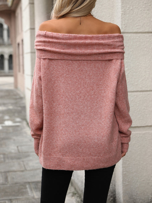 Elegant Convertible Knit Sweater for Women – Turtleneck or Off-Shoulder