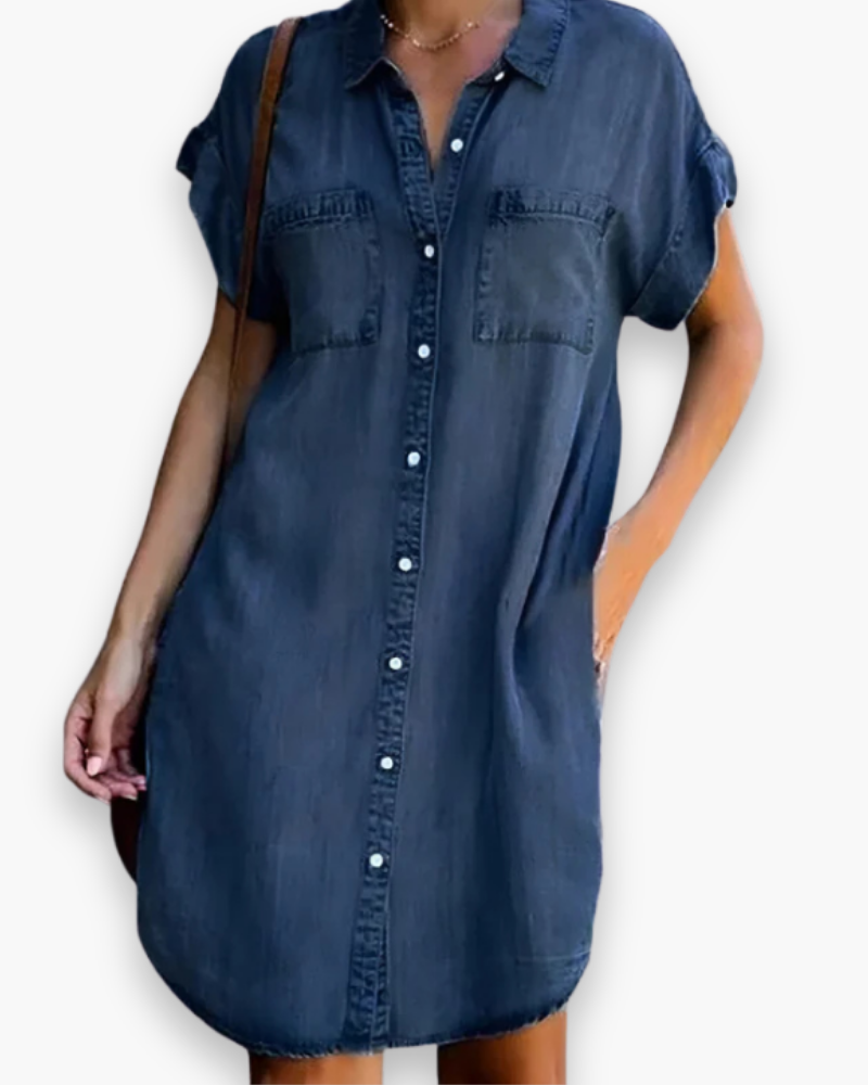 Women's Denim Shirt Dress | Elegant Mini