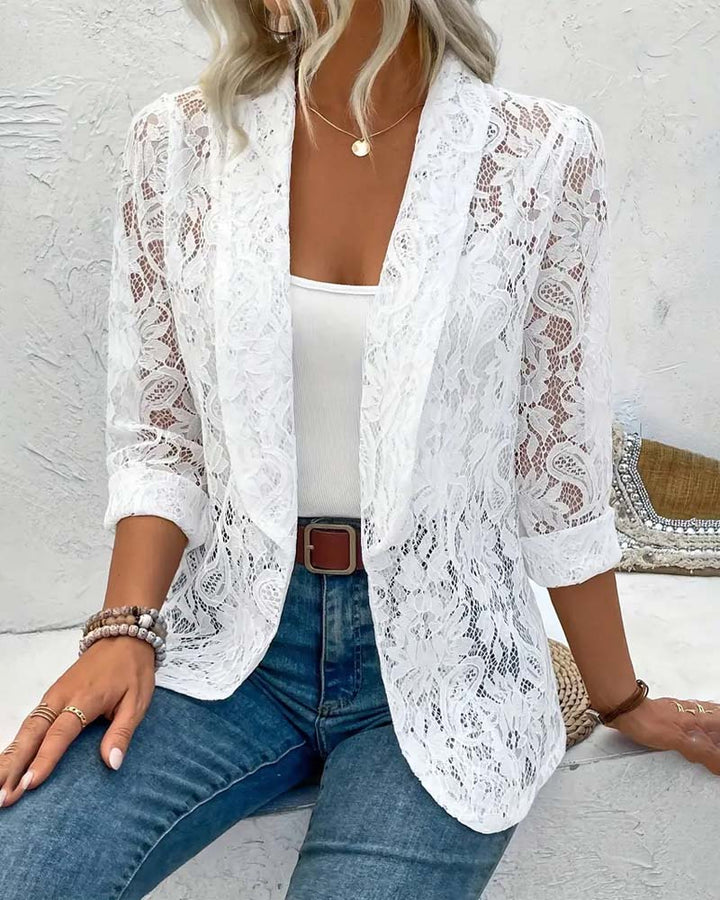 Elegant solid color jacket and buttons