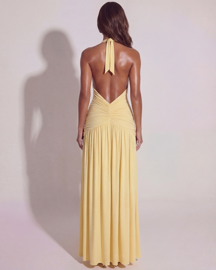 Butter Yellow Maxi Dress Wedding Guest Summer Outfit