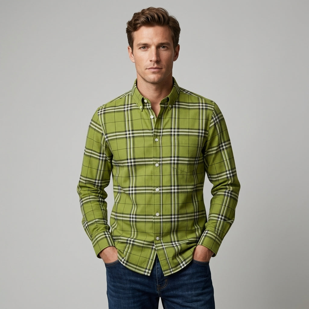 Men's Long Sleeve Checkered Shirt