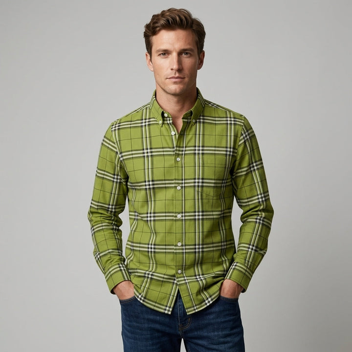 Men's Long Sleeve Checkered Shirt